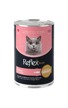Reflex Plus Sos İçinde Et Parçacıklı Somonlu Yetişkin Kedi Konservesi 400gr