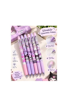Kuromi & My Melody Temalı Silinebilir Jel Tükenmez Kalem 2 Adet Mor Mor