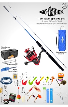 Tam Takım Spin Olta Seti - 240cm Kamış 5-30gr / 6000'lik 3+1bb Makine - Xl Tam Takım Spin Olta Seti - 240cm Kamış 5-30gr / 6000'lik 3+1bb Makine - Xl