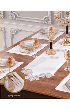 Northcity Çınar Keten Yemek Takımı Masa Seti 6 Kişilik 7 Parça Supla Runner Set Krem Açık Krem Northcity Çınar Keten Yemek Takımı Masa Seti 6 Kişilik 7 Parça Supla Runner Set Krem Açık Krem