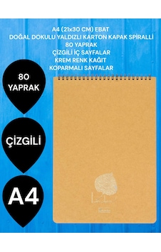 Çizgili A4 21x30 Cm 80 Yaprak Karton Kapak Spiralli Krem Renk Sayfalar Üstten Açılır Linden Sarı Çizgili A4 21x30 Cm 80 Yaprak Karton Kapak Spiralli Krem Renk Sayfalar Üstten Açılır Linden Sarı