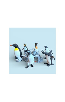 Penguen Hayvan Oyuncak Aile 11 Cm 6 Adet Masa Ve Pasta Dekor Süs