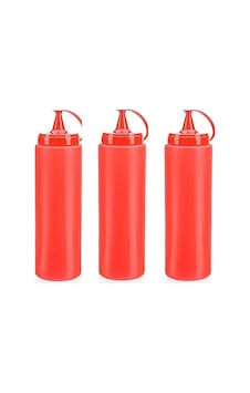 Ketçap Şişesi - 1000ml Dev Boy Kırmızı 3 Adet Cpr-5915-5a915 Ketçap Şişesi - 1000ml Dev Boy Kırmızı 3 Adet Cpr-5915-5a915