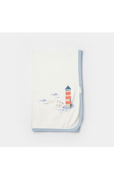Biorganic Sun Lets Sail Bebek Battaniyesi 85x90 64689 Ekru - Mavi Biorganic Sun Lets Sail Bebek Battaniyesi 85x90 64689 Ekru - Mavi