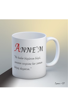 Anne Temalı Kupa Bardak-1sen01 Beyaz