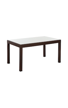 Rattan 90x150 Camlı Kahve Masa - Bahçe&balkon&teras Koyu kahverengi