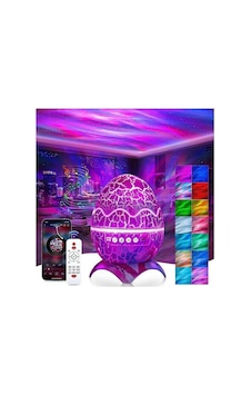 Buğz Mavi Dinozor Yumurtası Tasarımlı, Projektör Ve Bluetooth Hoparlörlü Gece Lambası .