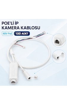 100 Adet 48v Poe Destekli Ip Kamera Bağlantı Kablosu Rj45 Ve Dc Soketli 100 Adet 48v Poe Destekli Ip Kamera Bağlantı Kablosu Rj45 Ve Dc Soketli