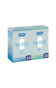 Durex Yok Ötesi XL 20'li + Slim Fit İnce Prezervatif 20'li Durex Yok Ötesi XL 20'li + Slim Fit İnce Prezervatif 20'li
