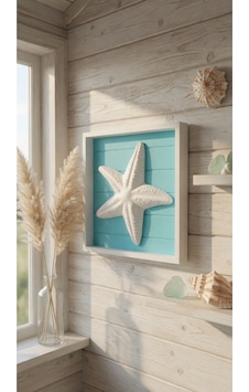 21x21 Deniz Yıldızı Duvar Panosu Yazlık Ev Dekoru Marine Temalı Çerçeveli Duvar Süsü 21x21 Deniz Yıldızı Duvar Panosu Yazlık Ev Dekoru Marine Temalı Çerçeveli Duvar Süsü