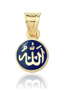 Lilarote Allah Yazılı Mineli Altın Kolye Ucu Lilarote Allah Yazılı Mineli Altın Kolye Ucu