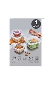 Maya Kare Saklama Kabı Seti 4 Lü 500-900-1500-2400 Ml Maya Kare Saklama Kabı Seti 4 Lü 500-900-1500-2400 Ml