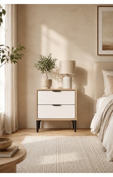 Home Liva 2 Çekmeceli Komodin 45x40x52 Cm Krem - 912181740 Krem Home Liva 2 Çekmeceli Komodin 45x40x52 Cm Krem - 912181740 Krem