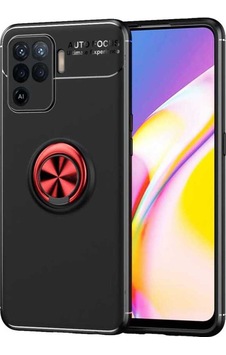 Oppo Reno 5 Lite Kılıf Zore Ravel Silikon Kapak Siyah-Kırmızı Oppo Reno 5 Lite Kılıf Zore Ravel Silikon Kapak Siyah-Kırmızı