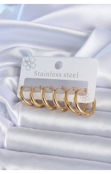 316l Çelik Gold Renk Halka Model Kadın Küpe Seti 5886 Belirtilmemiş 316l Çelik Gold Renk Halka Model Kadın Küpe Seti 5886 Belirtilmemiş