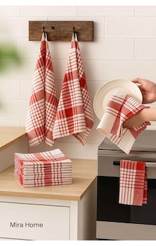 10 Lu Lüks Bulaşık Kurulama Bezi Ve Mutfak Peçetesi 50x70 Cm Daily Kırmızı Beyaz 10 Lu Lüks Bulaşık Kurulama Bezi Ve Mutfak Peçetesi 50x70 Cm Daily Kırmızı Beyaz