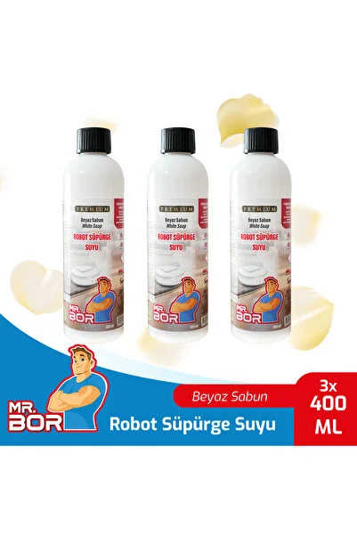 Mr.bor White Soap Beyaz Sabun Akıllı Robot Süpürge Suyu 3 x 400 ML Mr.bor White Soap Beyaz Sabun Akıllı Robot Süpürge Suyu 3 x 400 ML