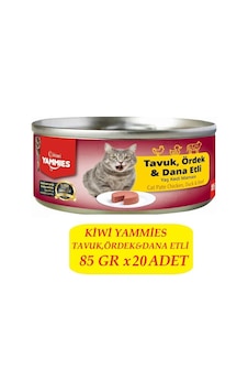 Kiwi Kcm-50391 Tavuk-ördek-dana Etli Kedi Kon. 20 Adet X 85gr