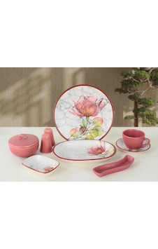Remetta Riva Delux 30 Parça Kahvaltı Takımı Rd-270 Beyaz - Pembe Remetta Riva Delux 30 Parça Kahvaltı Takımı Rd-270 Beyaz - Pembe