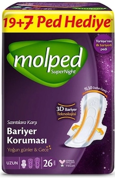Molped Süpernight Süper Gece Ped 26 Adet Molped Süpernight Süper Gece Ped 26 Adet