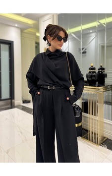 Veraura Lifestyle Kadın Uzun Kollu Şal Detaylı Bluz Ve Pantolon Ikili Takım Kemer Dahil Değil Siyah Veraura Lifestyle Kadın Uzun Kollu Şal Detaylı Bluz Ve Pantolon Ikili Takım Kemer Dahil Değil Siyah