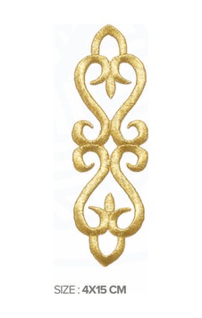 Ütü Ile Yapışan Altın Işlemeli Motif Patch En:4cm Yükseklik:15cm 1 Adet - 691605469 Ütü Ile Yapışan Altın Işlemeli Motif Patch En:4cm Yükseklik:15cm 1 Adet - 691605469