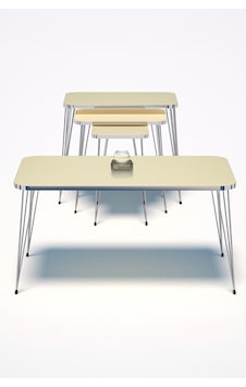Goldfalez Gümüş Tel 4'lü Sehpa Seti Krem 15x25cm