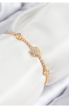 Mey İthalat Pirinç Zirkon Taşlı Kar Tanesi Model Gold Renk Asansörlü Kadın Bileklik Diğer Mey İthalat Pirinç Zirkon Taşlı Kar Tanesi Model Gold Renk Asansörlü Kadın Bileklik Diğer