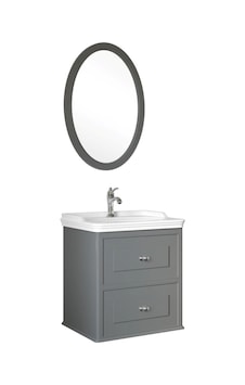 Kale Miro 65 Cm Mat Gri Banyo Dolabı Takımı Kale Miro 65 Cm Mat Gri Banyo Dolabı Takımı