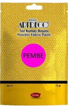 Artdeco Toz Kumaş Boyası 13gr Pembe 2 Adet Ve 1 Adet Sabitleyici Pembe Artdeco Toz Kumaş Boyası 13gr Pembe 2 Adet Ve 1 Adet Sabitleyici Pembe