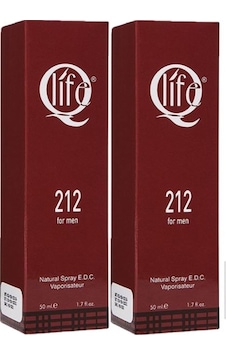 Q Life No:212 Erkek Parfüm EDC 50 ML x 2 Q Life No:212 Erkek Parfüm EDC 50 ML x 2