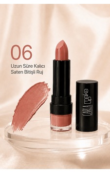 Uzun Süre Kalıcı Saten Bitişli İncape Ruj No:06 Pembe