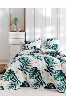 Eponj Home Kapitone Yatak Örtüsü Seti Çift Kişilik Monstera Yeşil Eponj Home Kapitone Yatak Örtüsü Seti Çift Kişilik Monstera Yeşil