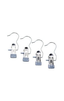 4 Pcs Kıskaçlı Taşınabilir Çok Amaçlı Tekli - Metal Askı Silikon Renkli