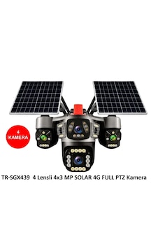Trio Tr-sgx439 4 Kameralı 4x3 Mp Solar 4g Full Ptz Sim Kartlı Kamera Veesky Motorize