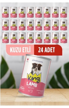 King Sos İçerisinde Et Parçacıklı Kuzu Etli Köpek Konservesi 400 Gr 24 Adet King Sos İçerisinde Et Parçacıklı Kuzu Etli Köpek Konservesi 400 Gr 24 Adet