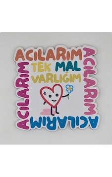 Tek Mal Varlığım Acılarım Baskılı Ahşap Bardak Altlığı Tek Mal Varlığım Acılarım Baskılı Ahşap Bardak Altlığı
