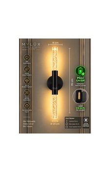 Mylüx Umut Kabarcıklı Aplik Siyah Pilli Kablosuz Led 35 Cm Modern Dekoratif Duvar Aydınlatma Siyah Siyah Mylüx Umut Kabarcıklı Aplik Siyah Pilli Kablosuz Led 35 Cm Modern Dekoratif Duvar Aydınlatma Siyah Siyah
