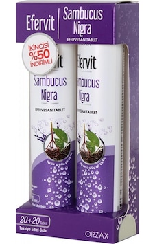 Efervit Sambucus Nigra Takviye Edici Gıda 20+20 Efervesan Tablet Efervit Sambucus Nigra Takviye Edici Gıda 20+20 Efervesan Tablet