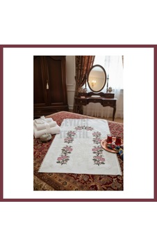 Storeşahin Kanaviçe İşlemeli Etamin Kumaş Seccade - Pudra Shn0720 Storeşahin Kanaviçe İşlemeli Etamin Kumaş Seccade - Pudra Shn0720
