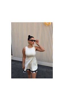 Gigi Wardrobe Monaco Elbise Ekru Ekru