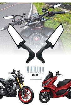 Katlanabilir H2 Mini Motosiklet Aynası Döküm Kasa Siyah Katlanabilir H2 Mini Motosiklet Aynası Döküm Kasa Siyah