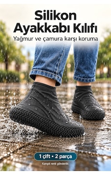 Silikon Ayakkabı Kılıfı Kaymaz Taban Su Ve Çamur Geçirmez M Beden Yağmur Koruyucu Siyah Silikon Ayakkabı Kılıfı Kaymaz Taban Su Ve Çamur Geçirmez M Beden Yağmur Koruyucu Siyah