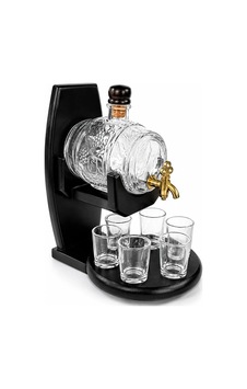 Ahşap Standlı Cam Fıçı Ve 6 Shot Bardaklı İçki Servis Seti Alk5606 Ahşap Standlı Cam Fıçı Ve 6 Shot Bardaklı İçki Servis Seti Alk5606
