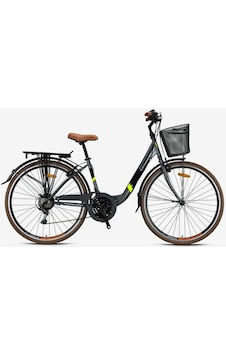 Kron Tetra 3.0 - 26" City Bike - 15' - 21 Vites - V.b. - Mat Füme-siyah/neon Sarı Füme - Gri - Neon Sarı