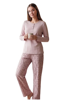 Over Sleep By Poleren Over Sleep 3405 Kadın Kışlık Süprem Pijama Takımı Açık Pembe Over Sleep By Poleren Over Sleep 3405 Kadın Kışlık Süprem Pijama Takımı Açık Pembe