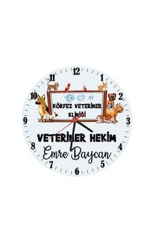 Veterinere Hediye Isimli Klinik Duvar Saati Veterinere Hediye Isimli Klinik Duvar Saati