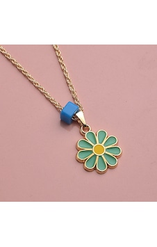 Yeni Moda Yeşil Papatya Kadın Kolye Takı Aksesuar Yeşil