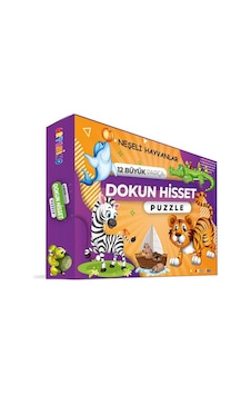 Neşeli Hayvanları 12 Büyük Parça Dokun Hisset Puzzle