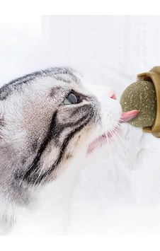 Kedi Yalama Topu Doğal Catnipli Yenilebilir Kedi Nanesi Otu Oyun Topu Oyuncağı Cat Top Oyuncak